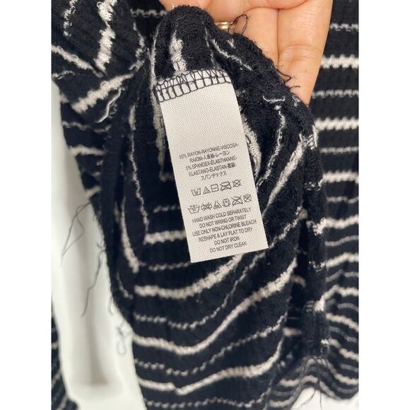 Free People We the Free Drippy Kristina Striped Sweater Black S - Picture 5 of 6